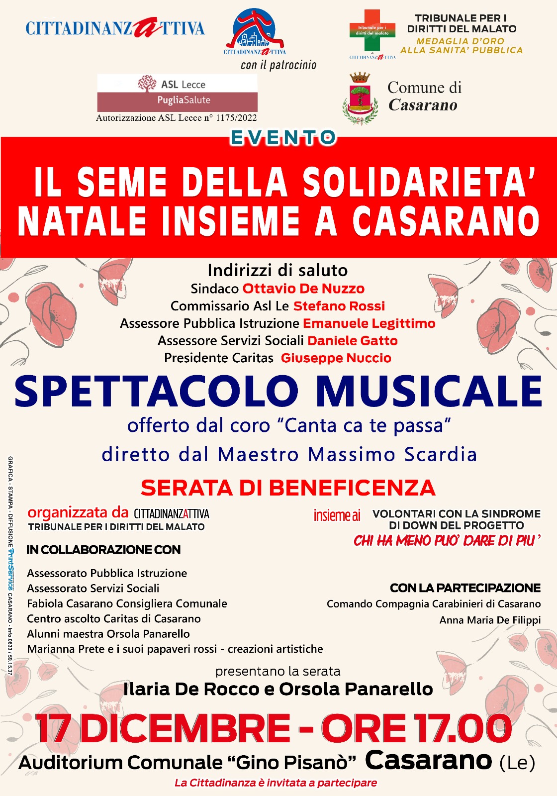 Serata di solidarietà organizzata da TDM-Cittadinanzattiva