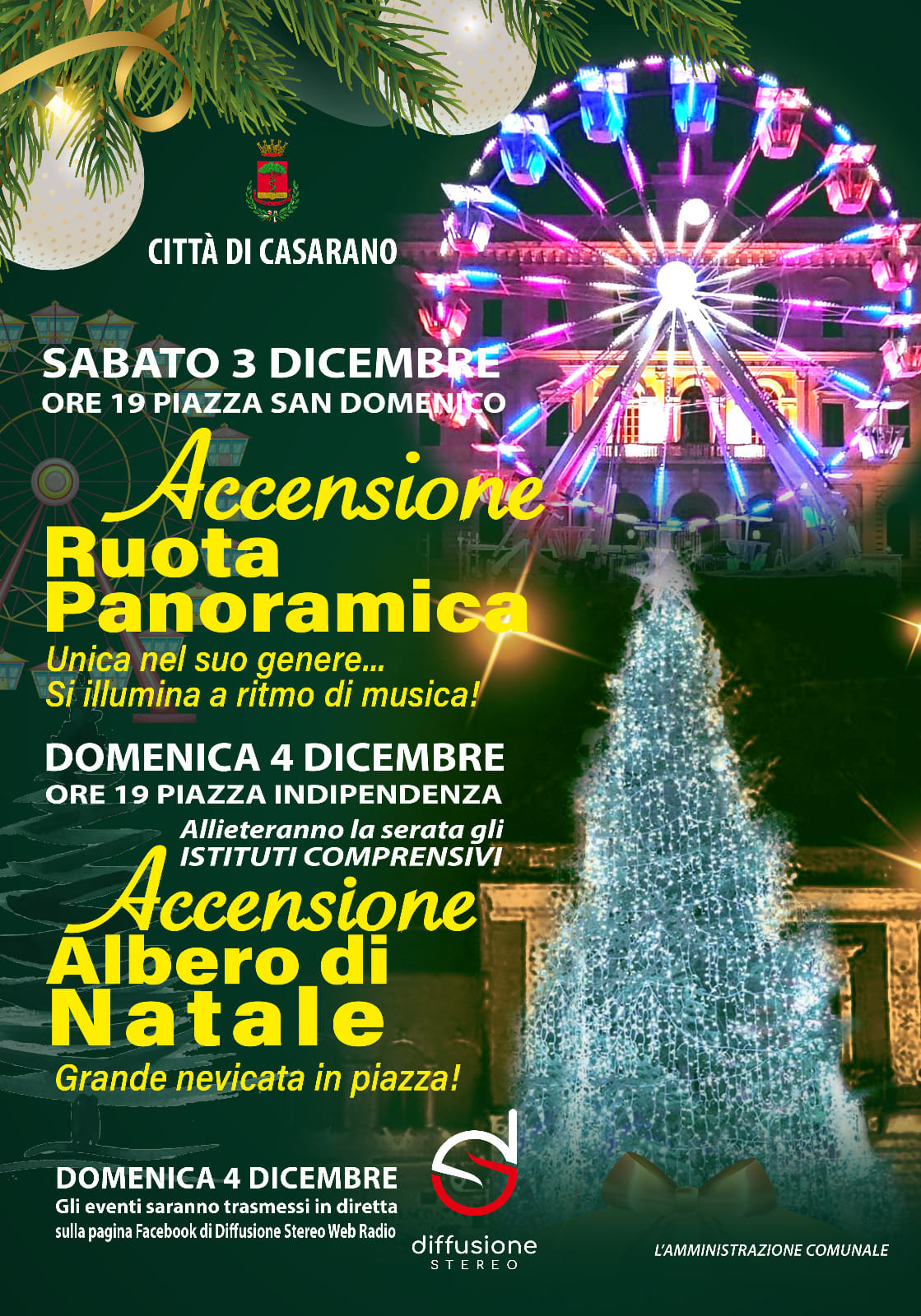 3 e 4 dicembre: eventi di apertura del periodo natalizio