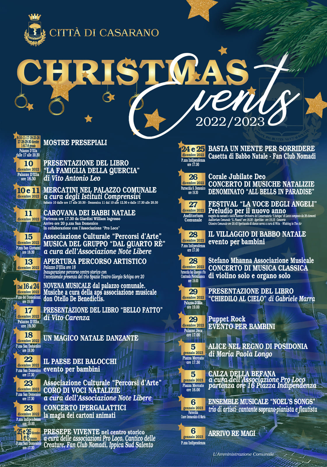 Calendario Eventi Natalizi 2022