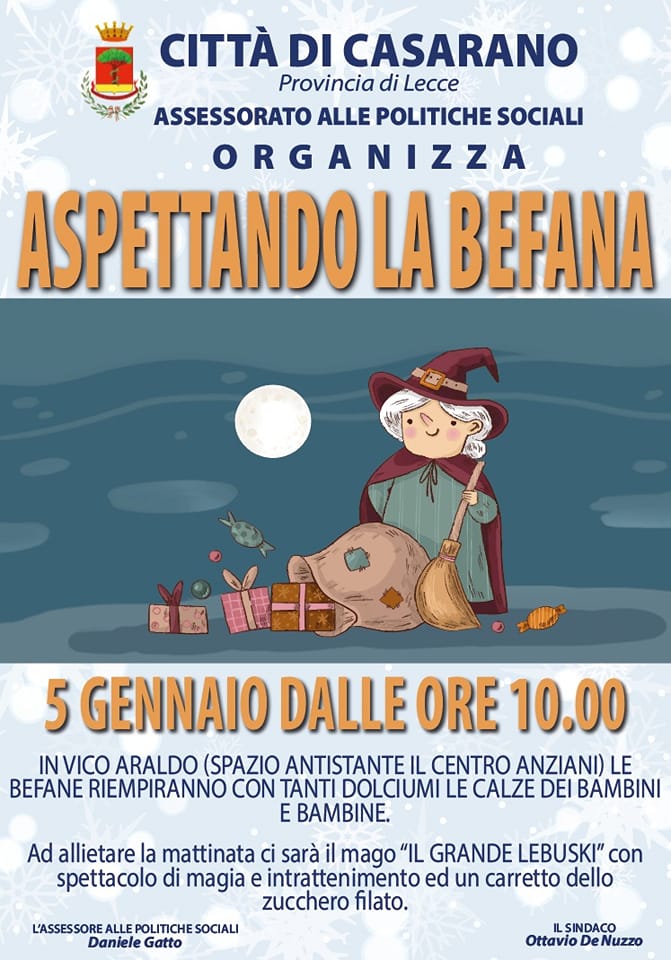 Eventi del 5 gennaio: “Aspettando la Befana” e “Alice nel regno della Posidonia”