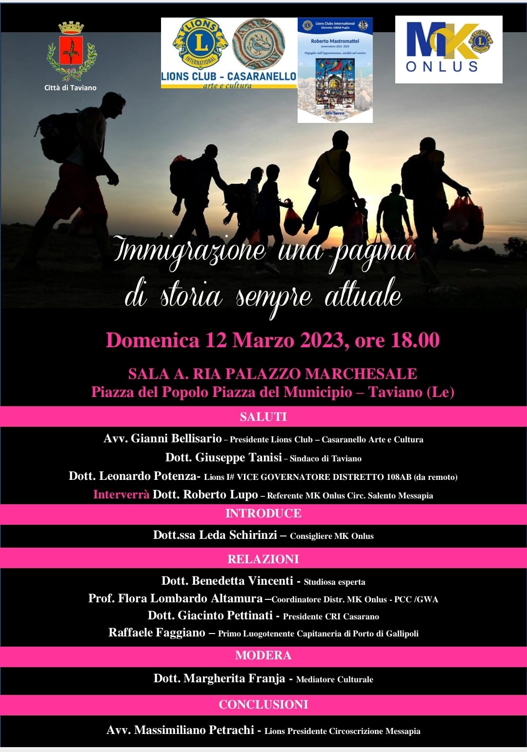 Si discute di immigrazione nel convegno organizzato dal Lions Club Casaranello