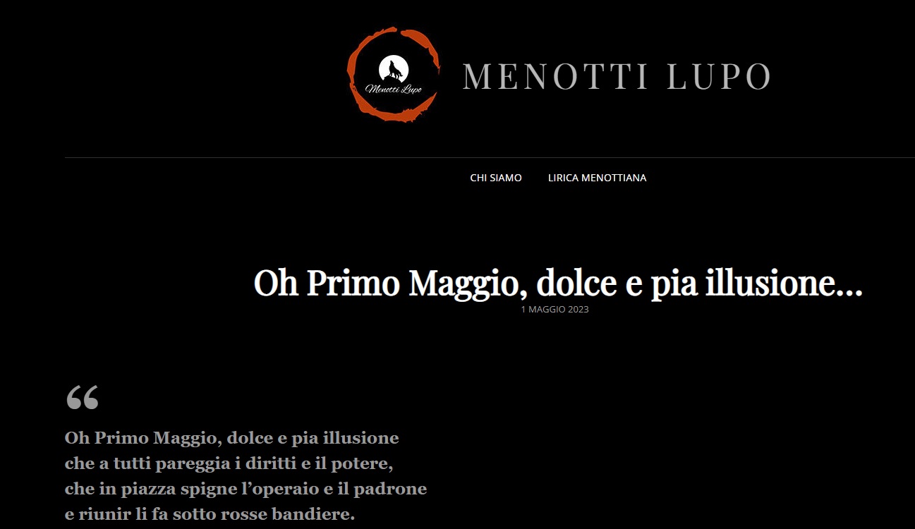 La Festa del Primo Maggio secondo Menotti Lupo