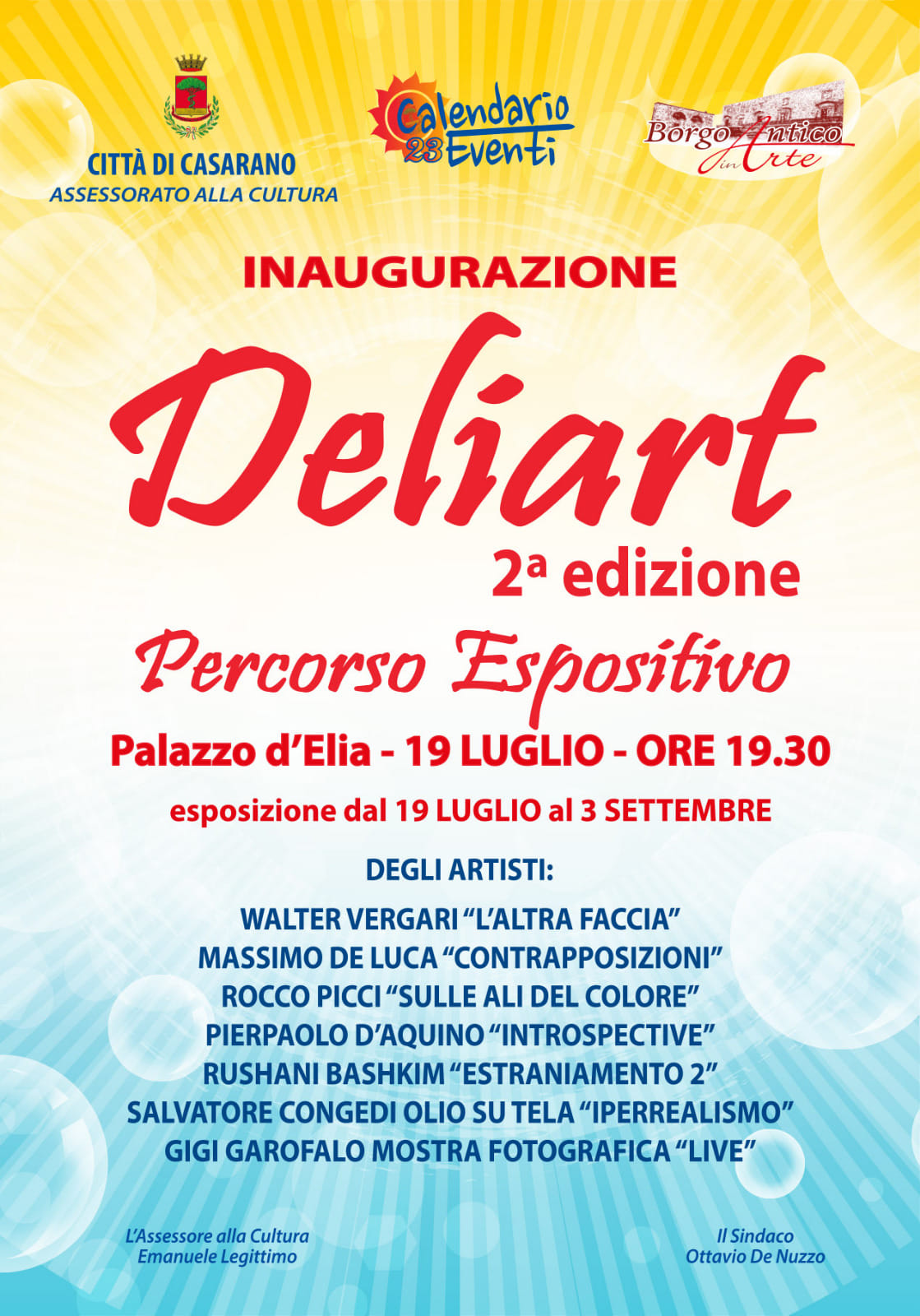 Arte e teatro nel secondo appuntamento del calendario estivo