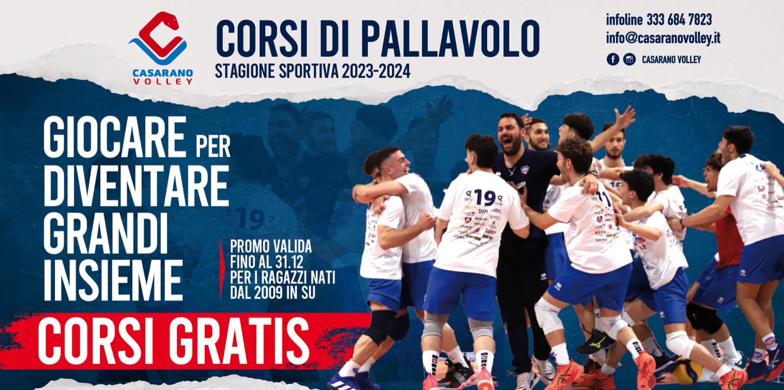Casarano volley: Corsi di pallavolo gratuiti per tutti