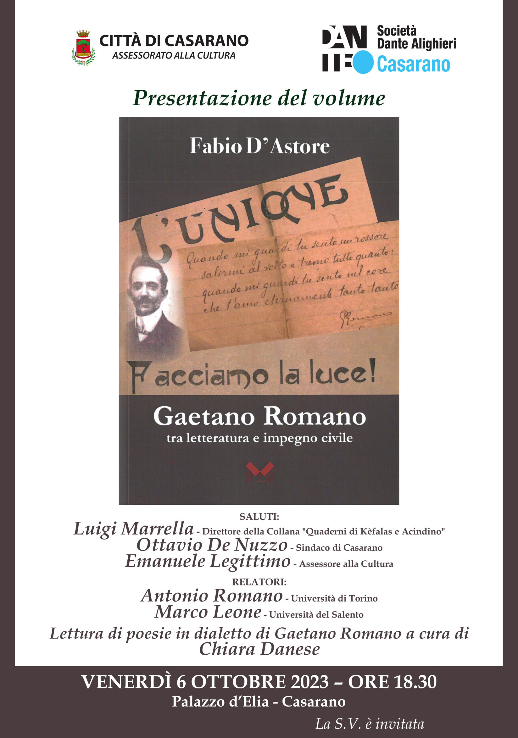Presentazione del libro di Fabio D’Astore su Gaetano Romano