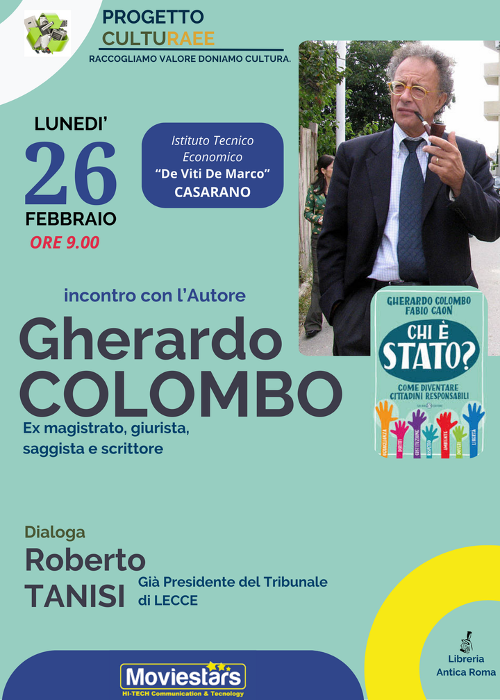 L’ex magistrato Gherardo Colombo al “De Viti De Marco”