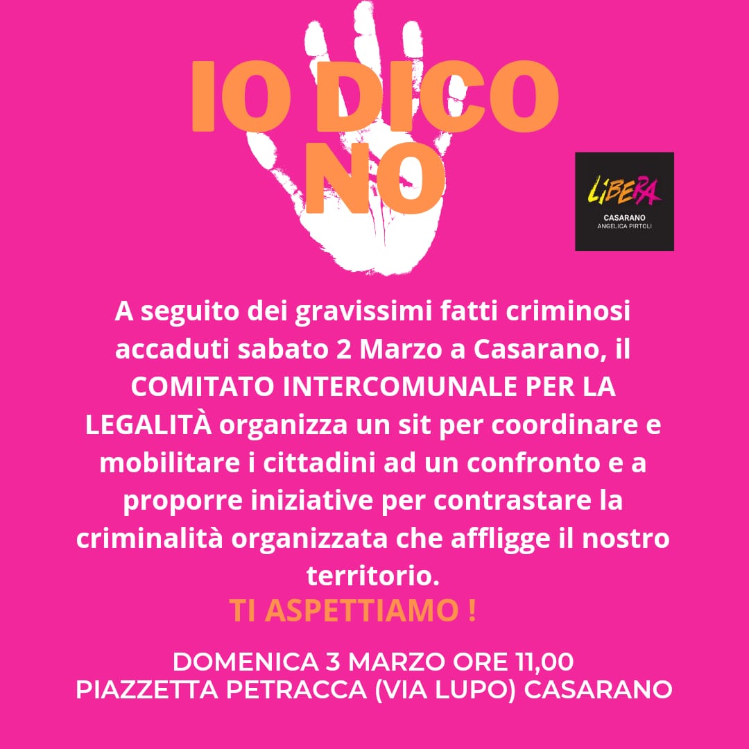 Sit-in contro la criminalità e la violenza