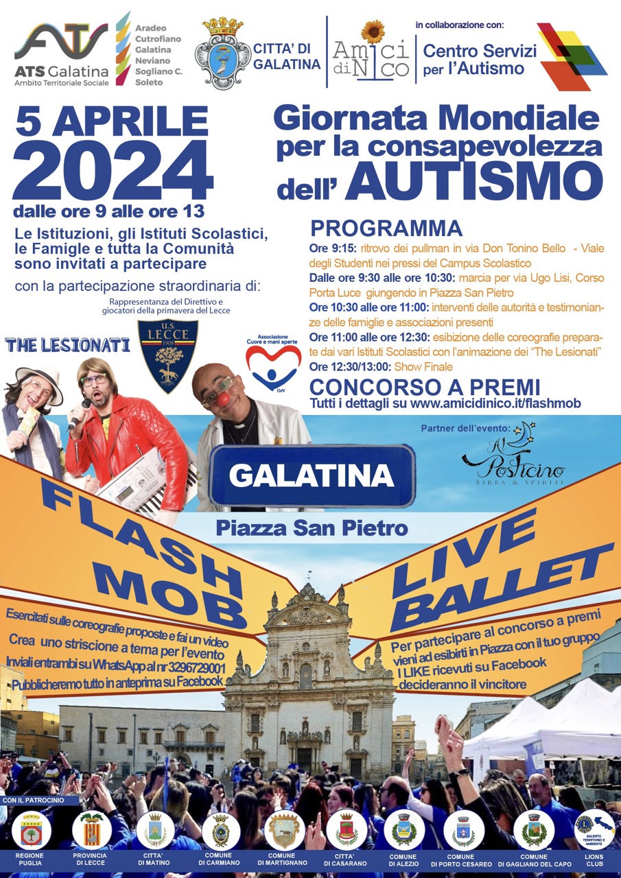Piazza San Pietro a Galatina è pronta a colorarsi di blu per la Giornata Mondiale dell’Autismo