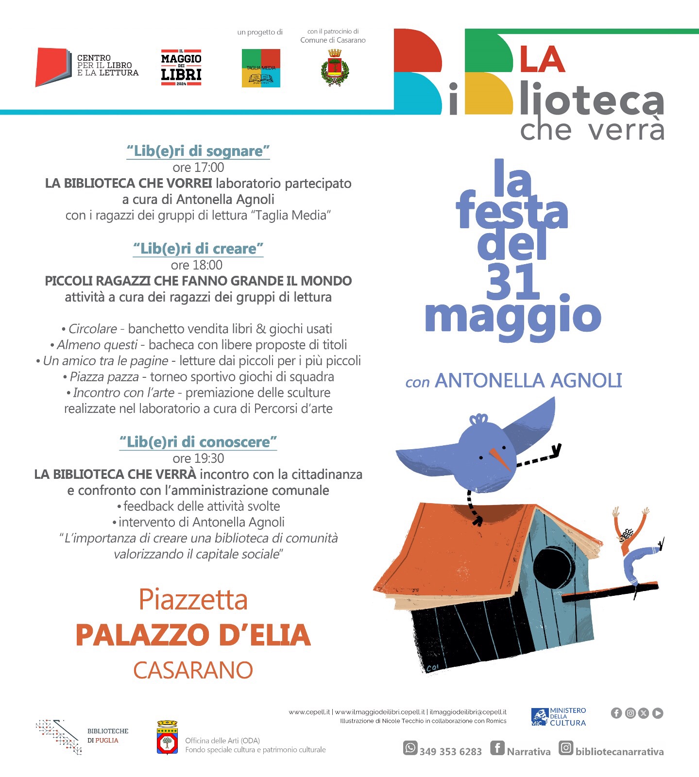 La biblioteca che verrà in festa. Venerdì 31 maggio, tutti in piazza