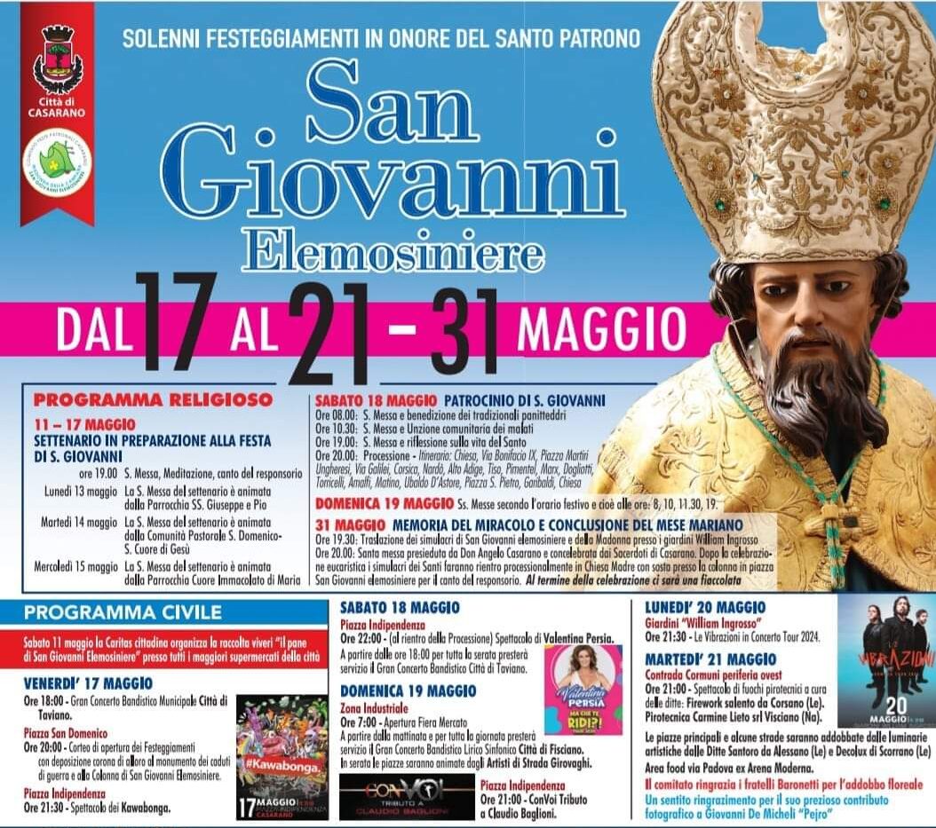 Al via la festa dedicata al Santo Patrono. Grande festa a Casarano