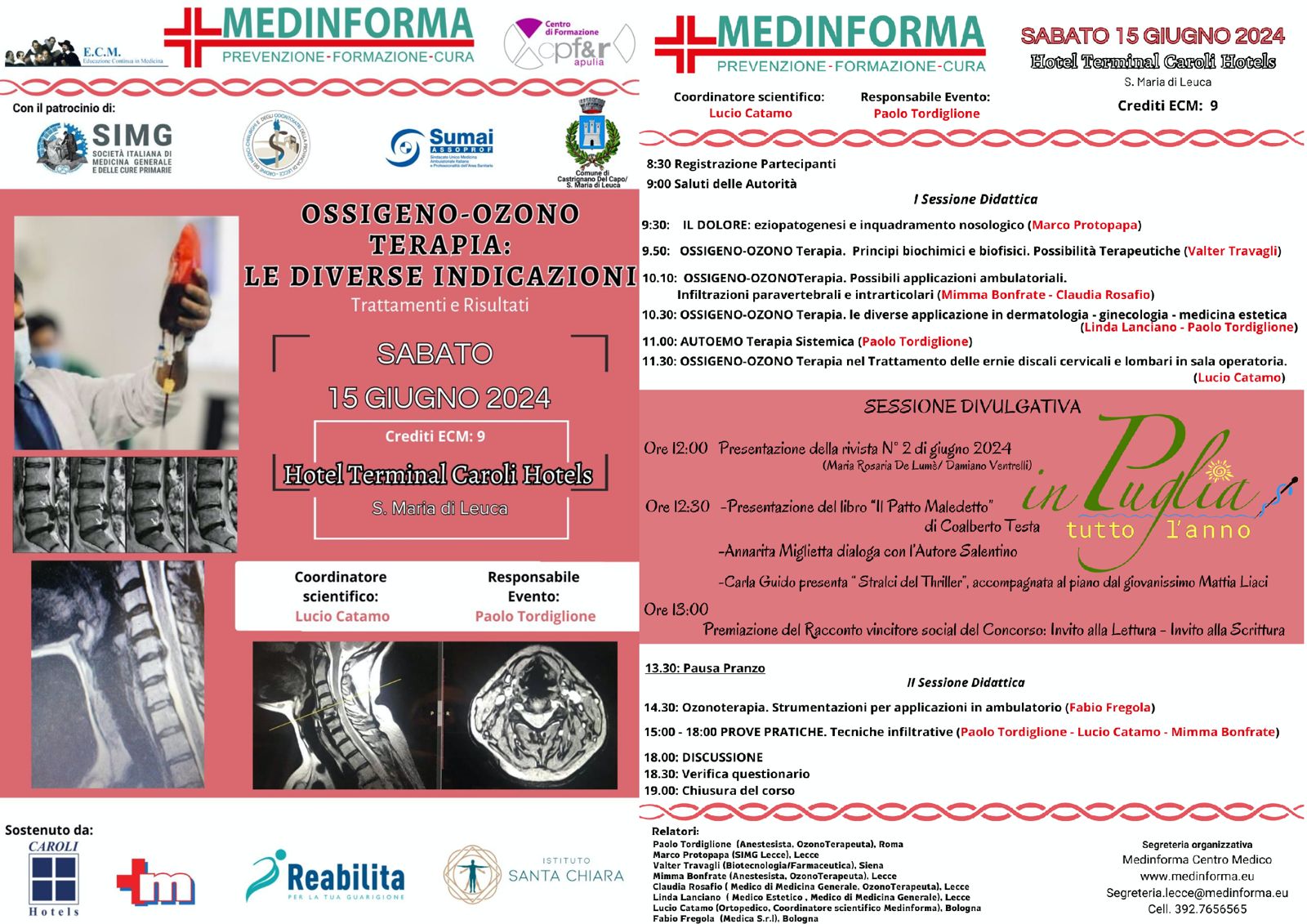 Leuca: Focus su “Ossigeno-Ozonoterapia: le diverse indicazioni. Trattamenti e risultati”