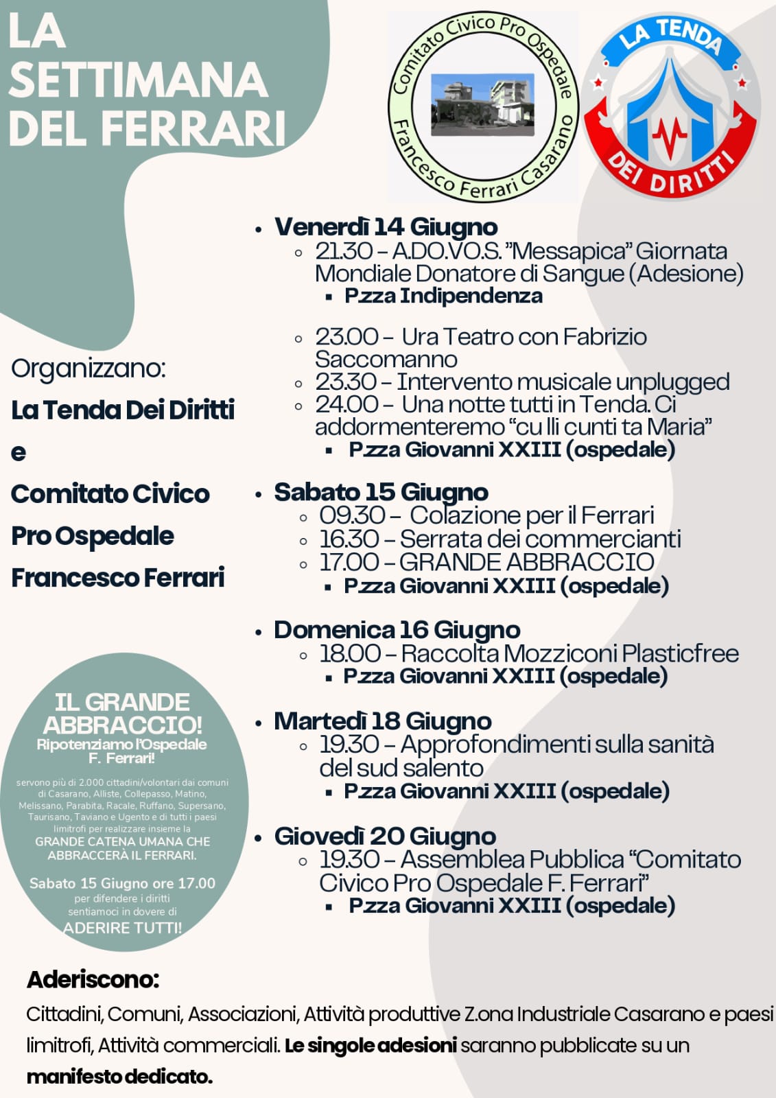 La Settimana del “Ferrari”. Iniziative a sostegno dell’ospedale di Casarano