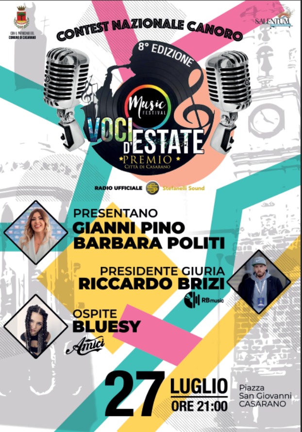 Domani, 27 luglio, torna a Casarano “Voci d’estate”, il concorso canoro che premia il talento