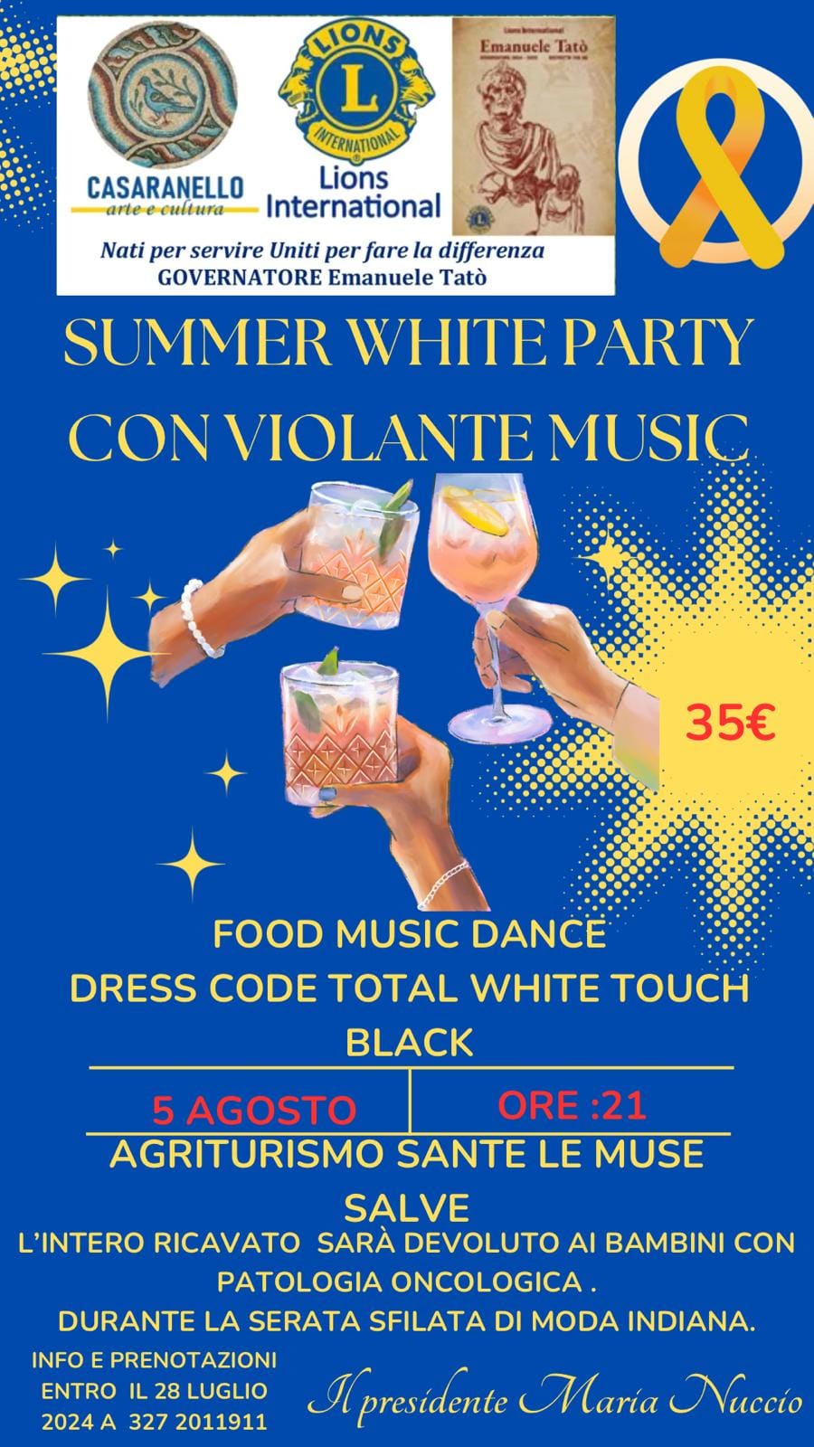 Summer White Party a sostegno dei bambini con patologie oncologiche