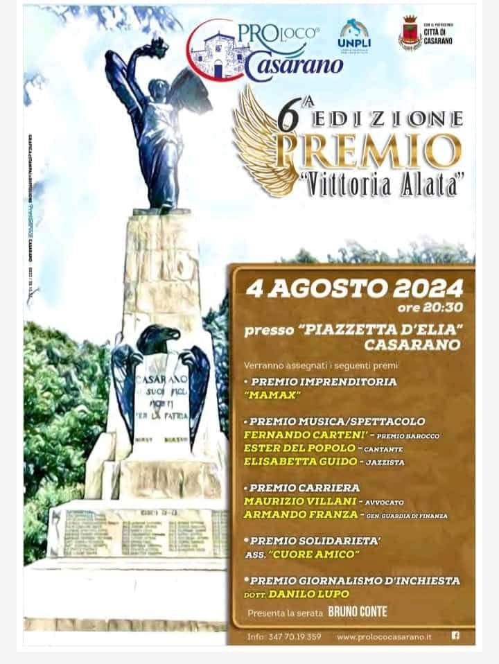 Sesta edizione del premio “Vittoria Alata”. Tra i premiati il “nostro” Danilo Lupo