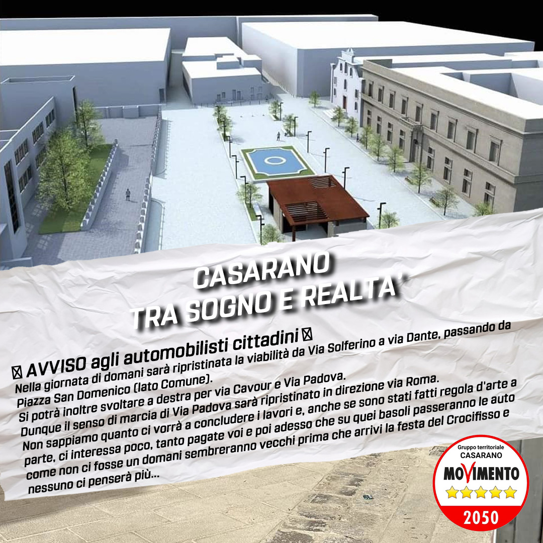 M5S: “Lavori pubblici e cantieri. Tante domande e nessuna risposta”