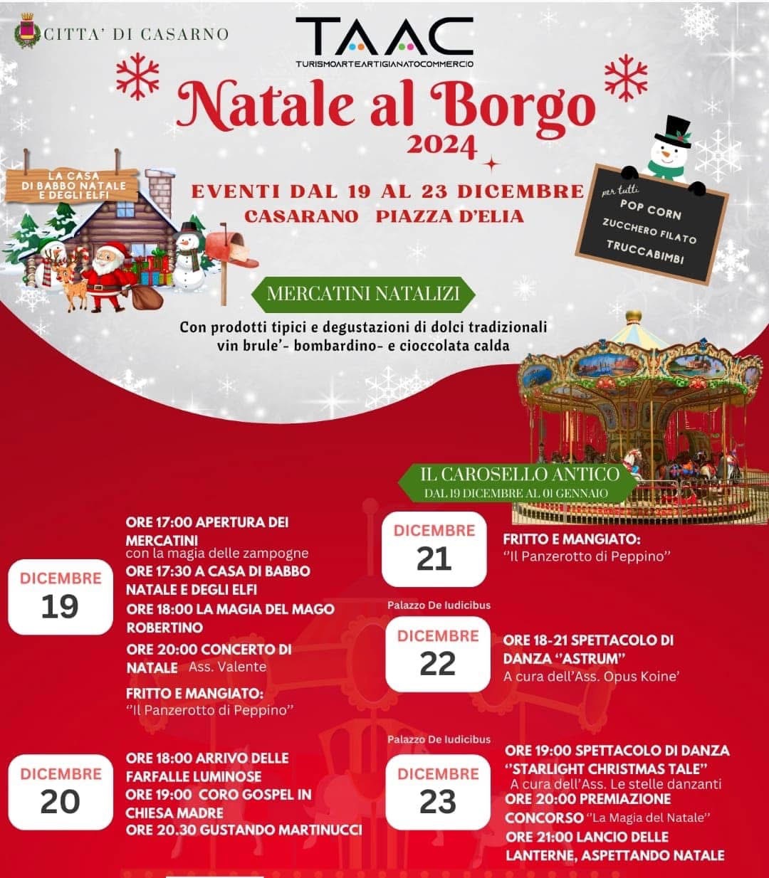 Natale al Borgo 2024, eventi targati TAAC dal 19 al 23 dicembre