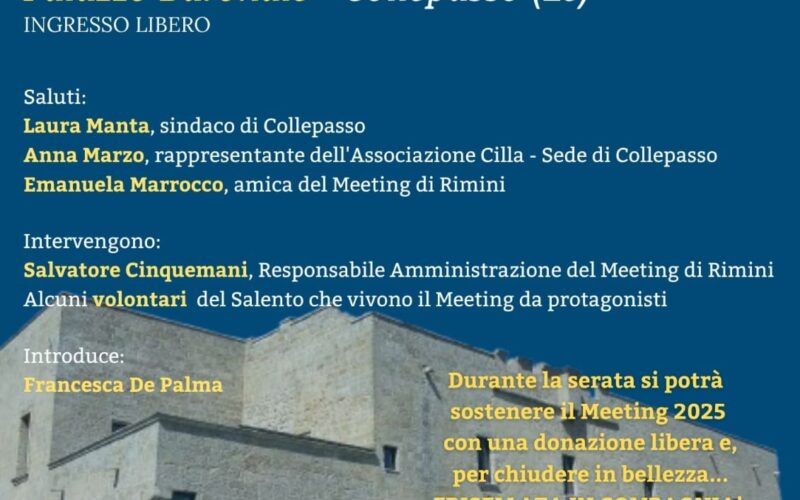 Sabato 5 luglio anche a Collepasso “Meet the Meeting” 