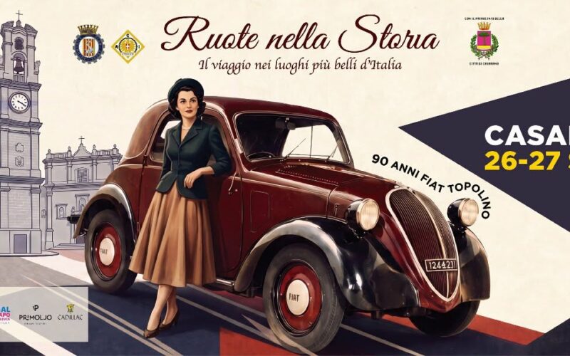 Ruote nella Storia 2026 fa tappa a Casarano: il 26 e 27 settembre auto d’epoca in città nel segno della Topolino