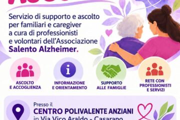 Nasce a Casarano lo Sportello Ascolto Alzheimer: supporto per familiari e caregiver