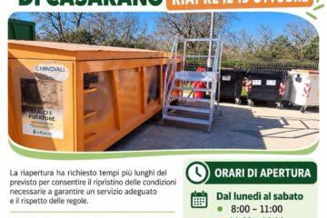 L’Ecocentro di Casarano riapre lunedì 19 ottobre