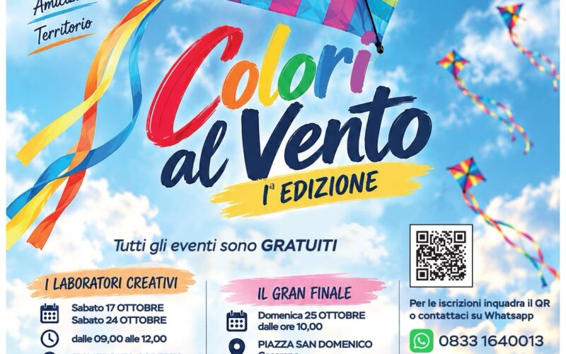 Colori al Vento, al via la prima edizione: laboratori e grande volo di aquiloni per i bambini