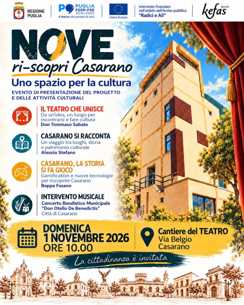 Domenica la presentazione di NOVE: nel cantiere del nuovo teatro un progetto culturale ispirato alla Costituzione